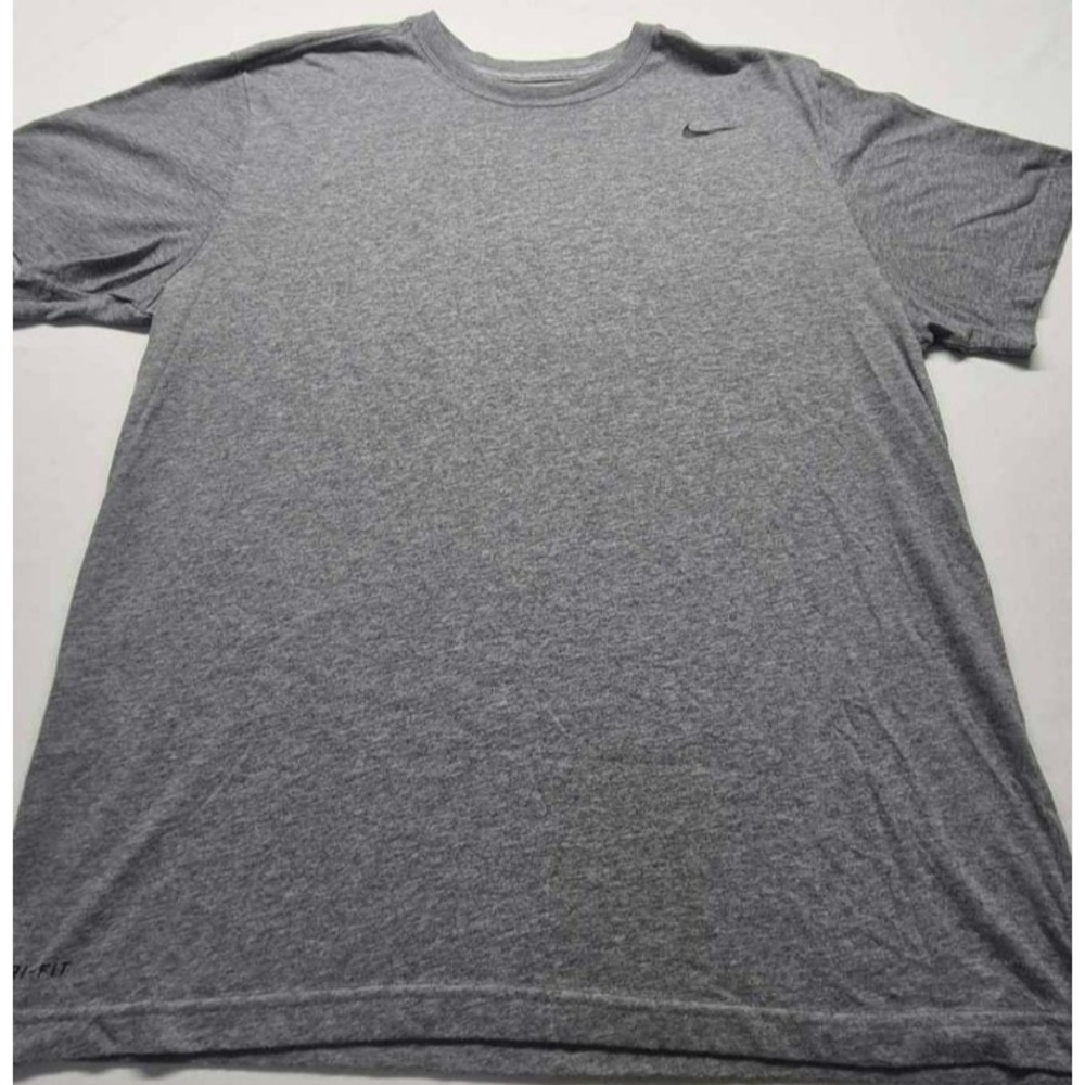 Nike Dri-Fit men's gray athletic basic t-shirt sz. XL black swoosh logo